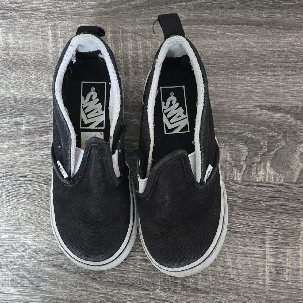 Vans Black and White Slip-On Shoes